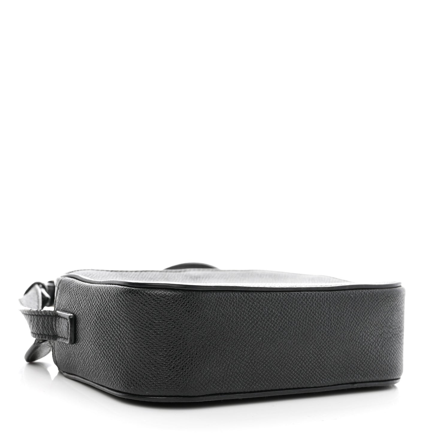 Signature Grained Calfskin Logo XS Ville Camera Bag Black White