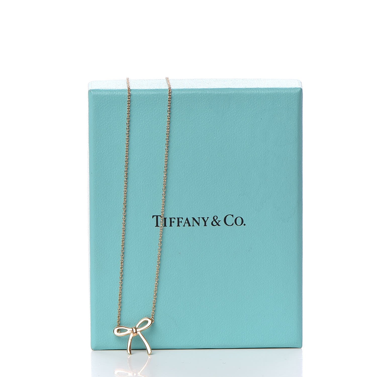 Tiffany 18K Rose Gold Mini Bow Pendant Necklace 6 of 6