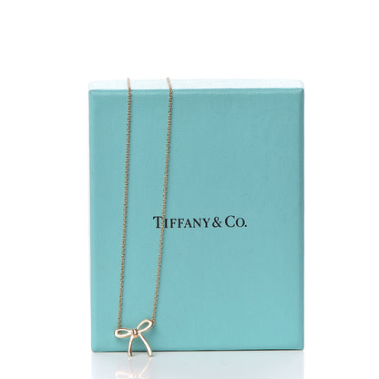 Tiffany 18K Rose Gold Mini Bow Pendant Necklace 6 of 6