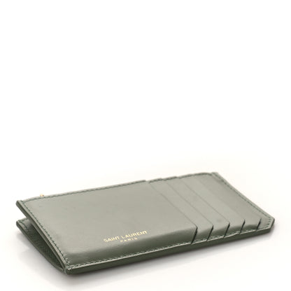 Saint Laurent Calfskin 5 Fragments Zip Pouch Card Holder Light Sage 4 of 9