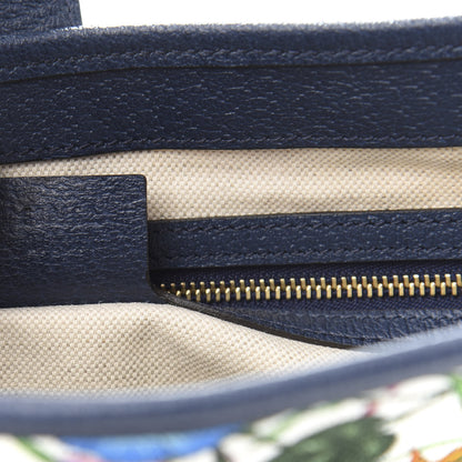 Gucci Canvas Flora Medium Jackie Hobo Blue Agata 7 of 11