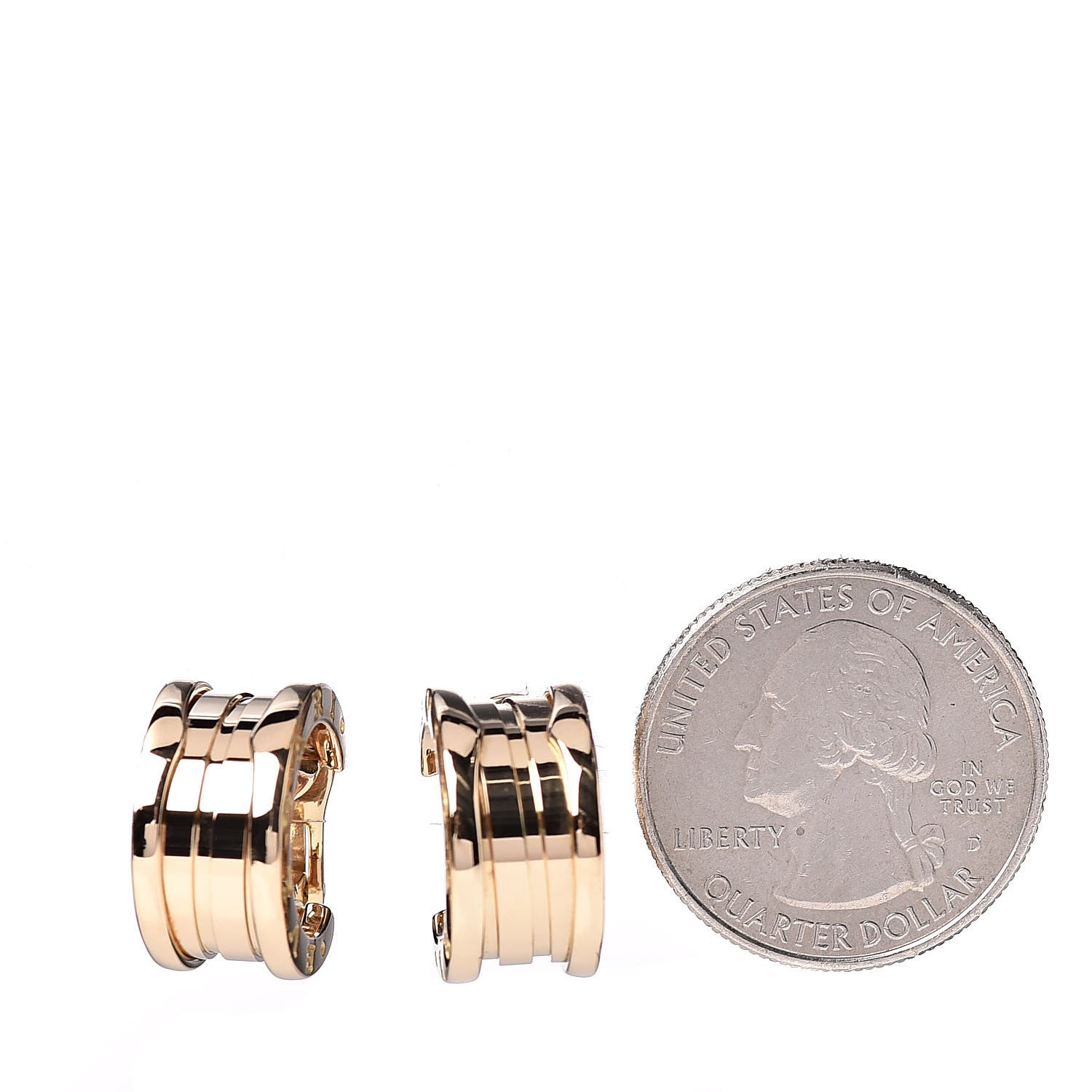 Bulgari 18K Yellow Gold B.Zero1 Hoop Earrings 2 of 4