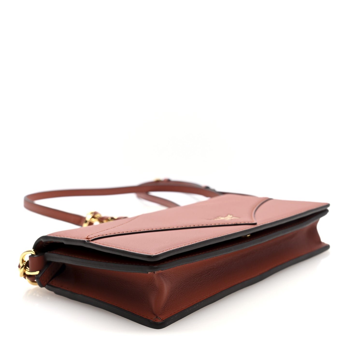 Calfskin Large Diamond Wallet On Chain  Coconut Shell Brown