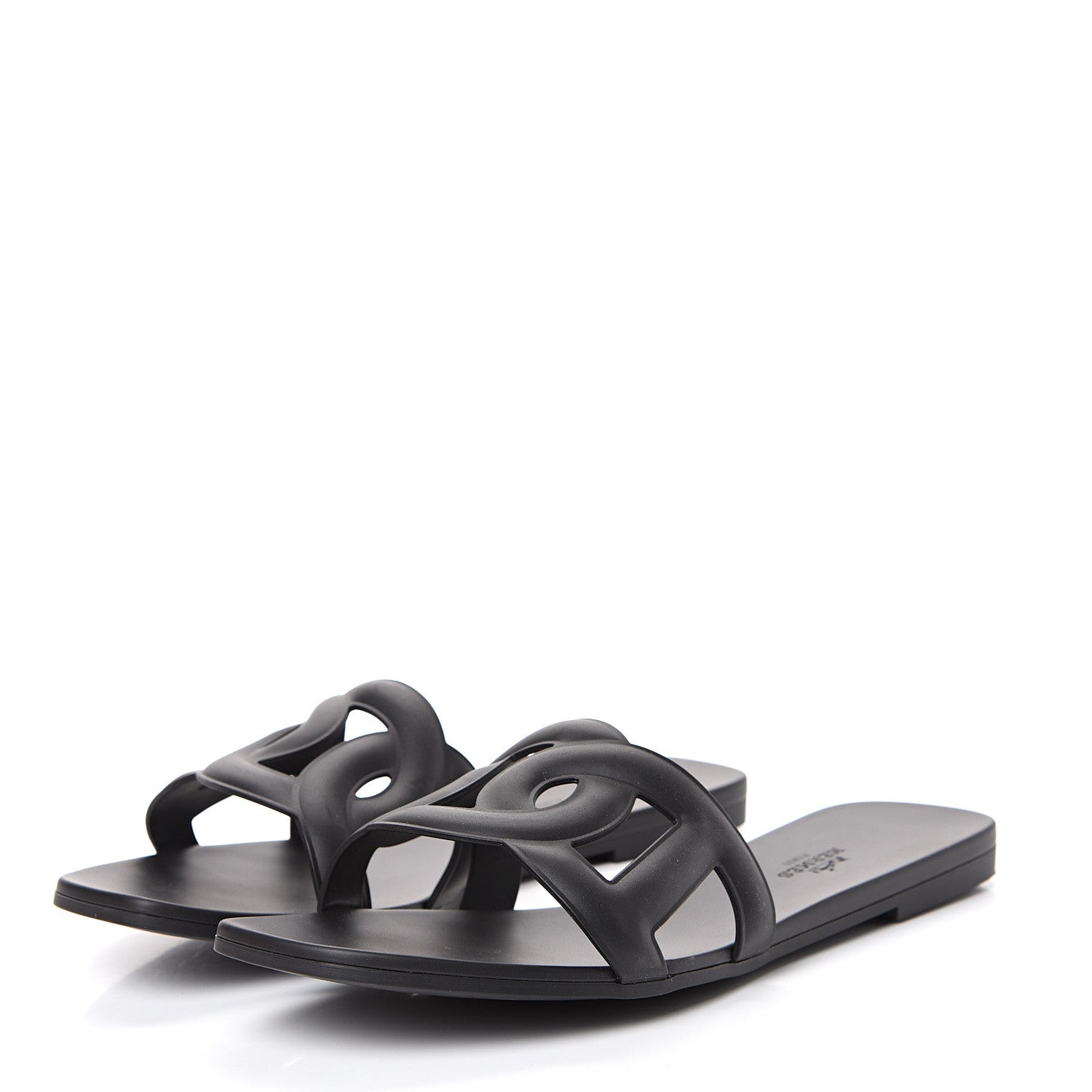 Hermes Rubber Aloha Sandals 41 Black 3 of 8