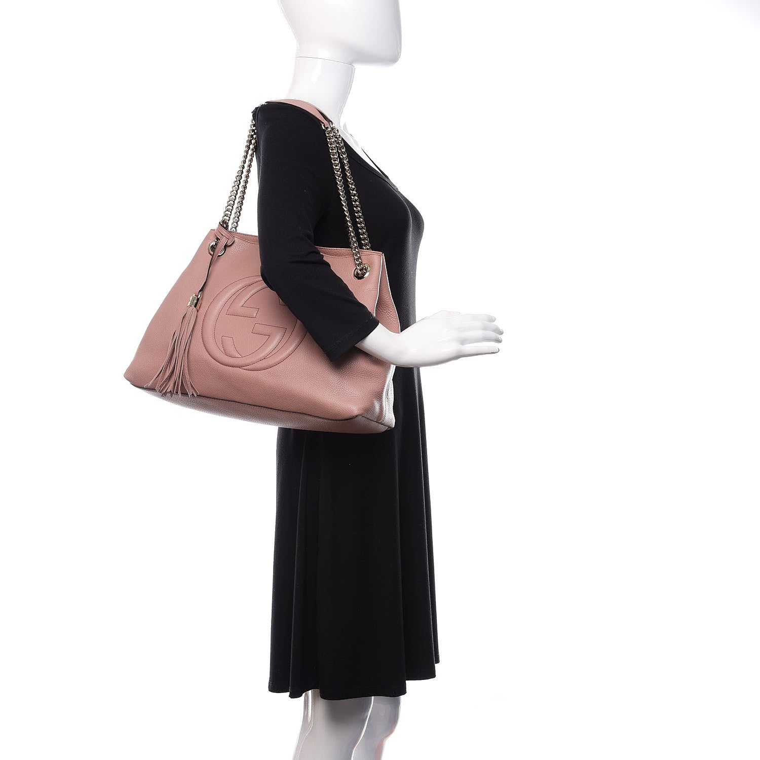 Gucci Pebbled Calfskin Medium Soho Chain Shoulder Bag Dark Cipria 2 of 13