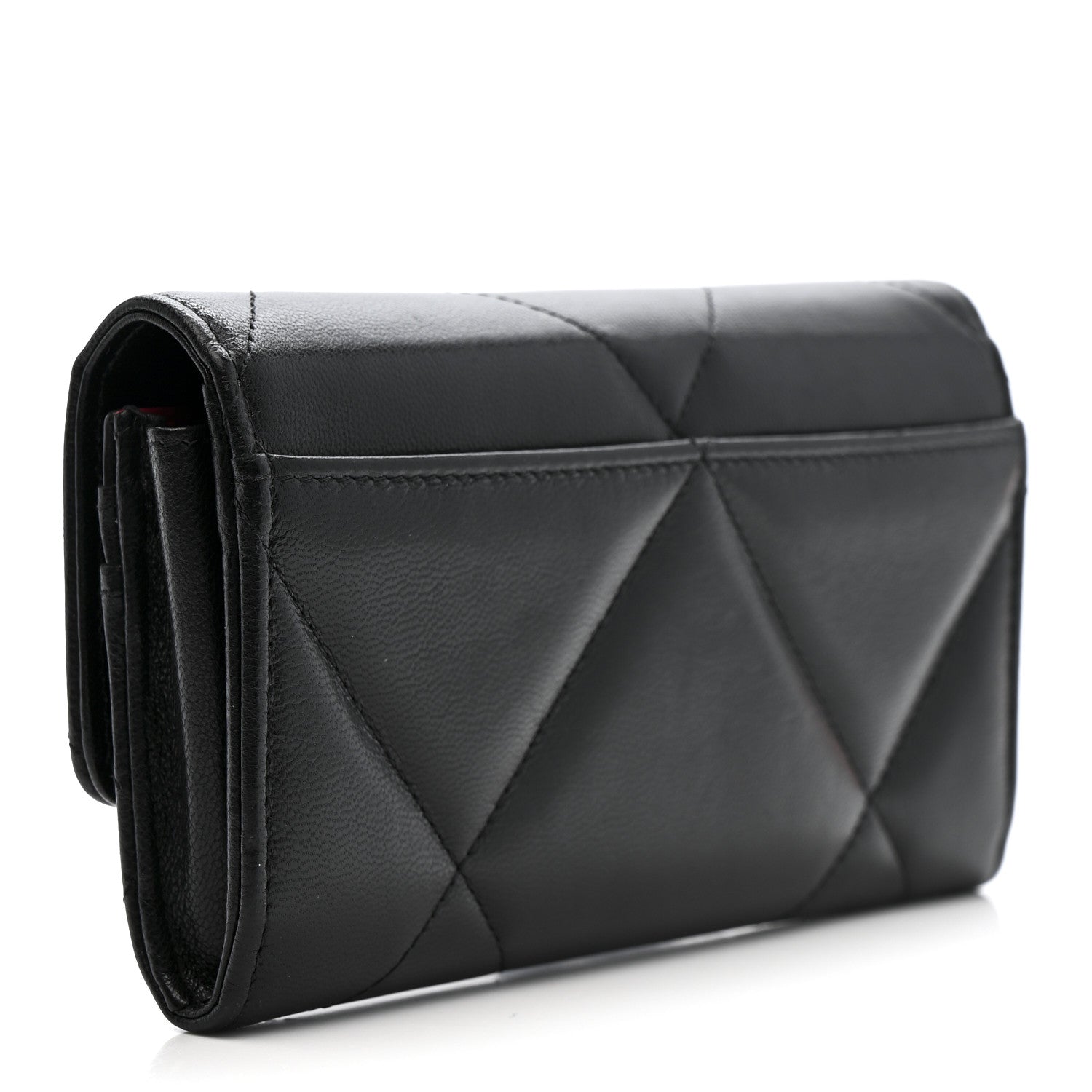 Chanel Lambskin Quilted Chanel 19 Flap Wallet Black 3 of 8