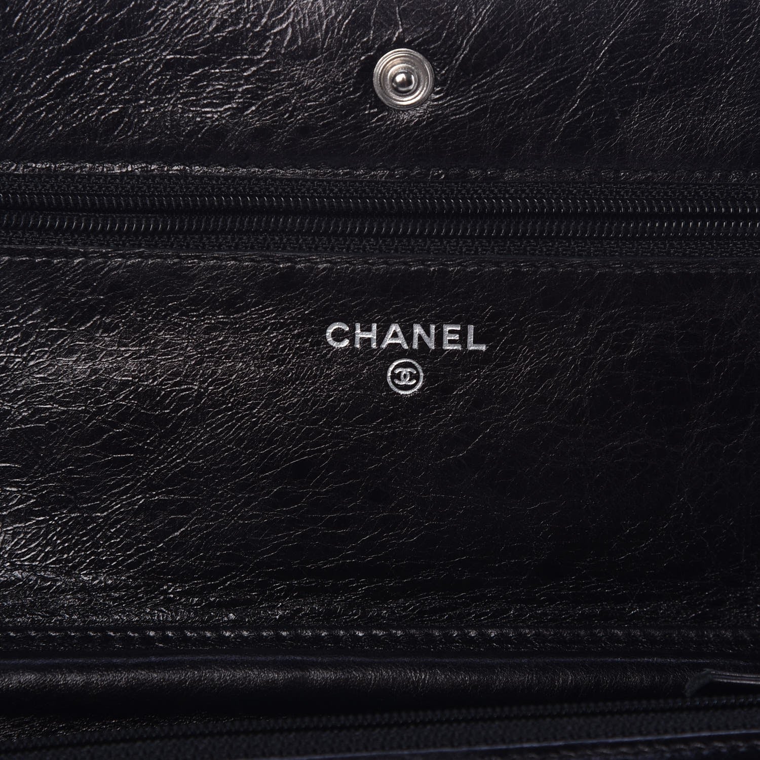 Chanel Glazed Aged Calfskin Reissue Wallet On Chain WOC Black 6 of 8
