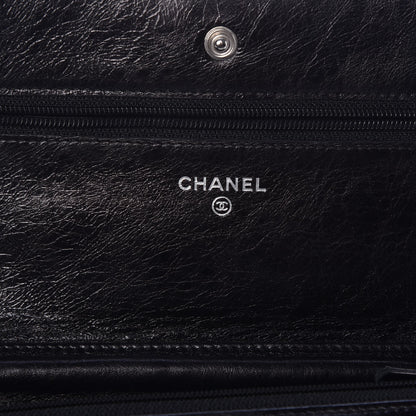 Chanel Glazed Aged Calfskin Reissue Wallet On Chain WOC Black 6 of 8