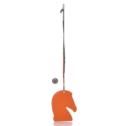 Hermes Everlisse Chevre Mysore Samarcande Horse Ornament Bag Charm Vermillion Orange 2 of 4