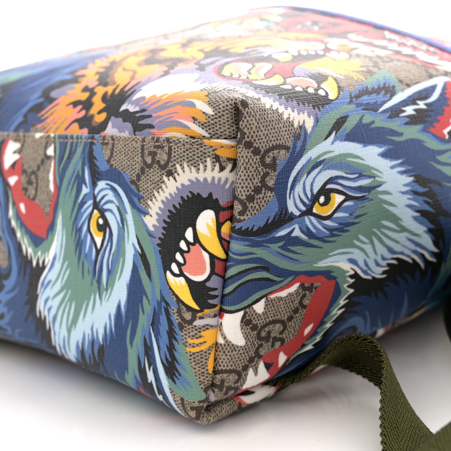 GG Supreme Monogram Animal Faces Childrens Day Backpack Beige Ebony Multicolor Electric Blue Military Fresia