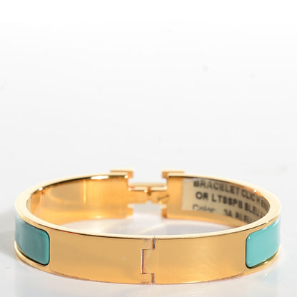 Hermes Enamel Narrow Clic Clac H Bracelet GM Bleu Atoll 3 of 8