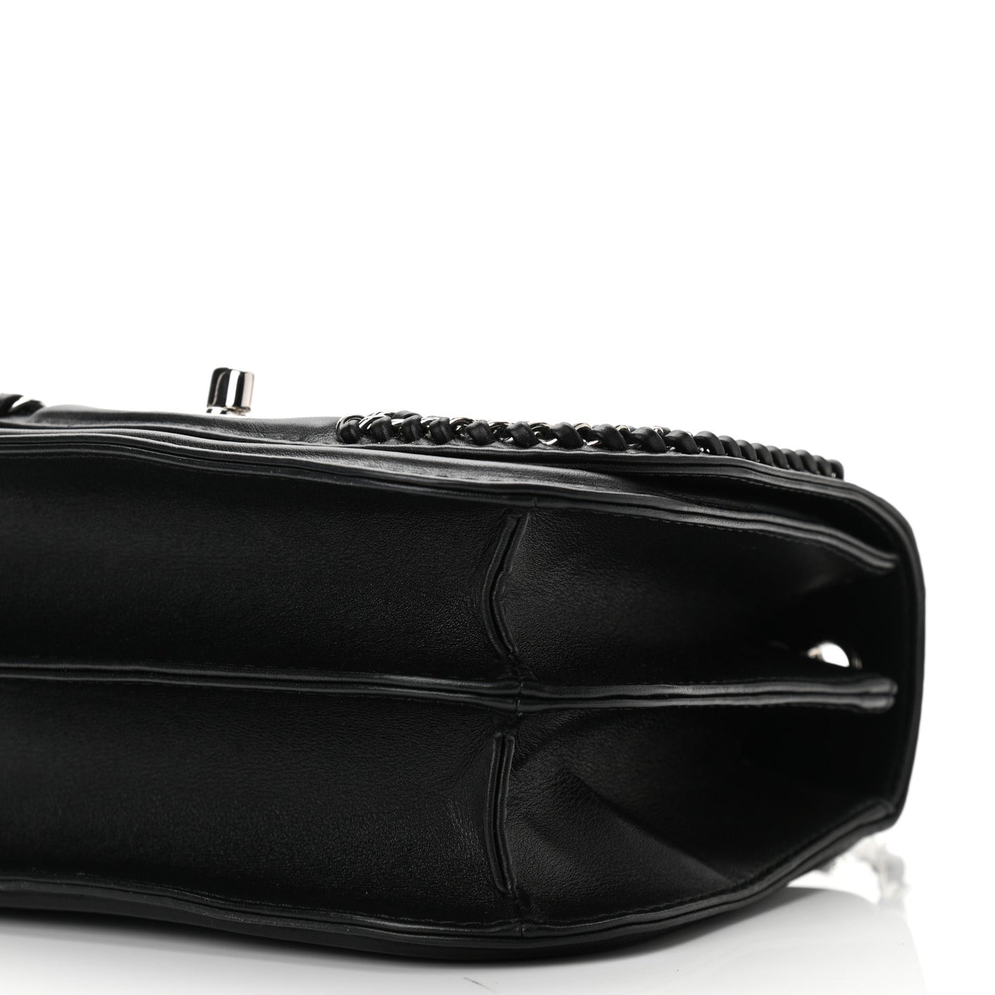 Calfskin Braided Small Chic Flap Black