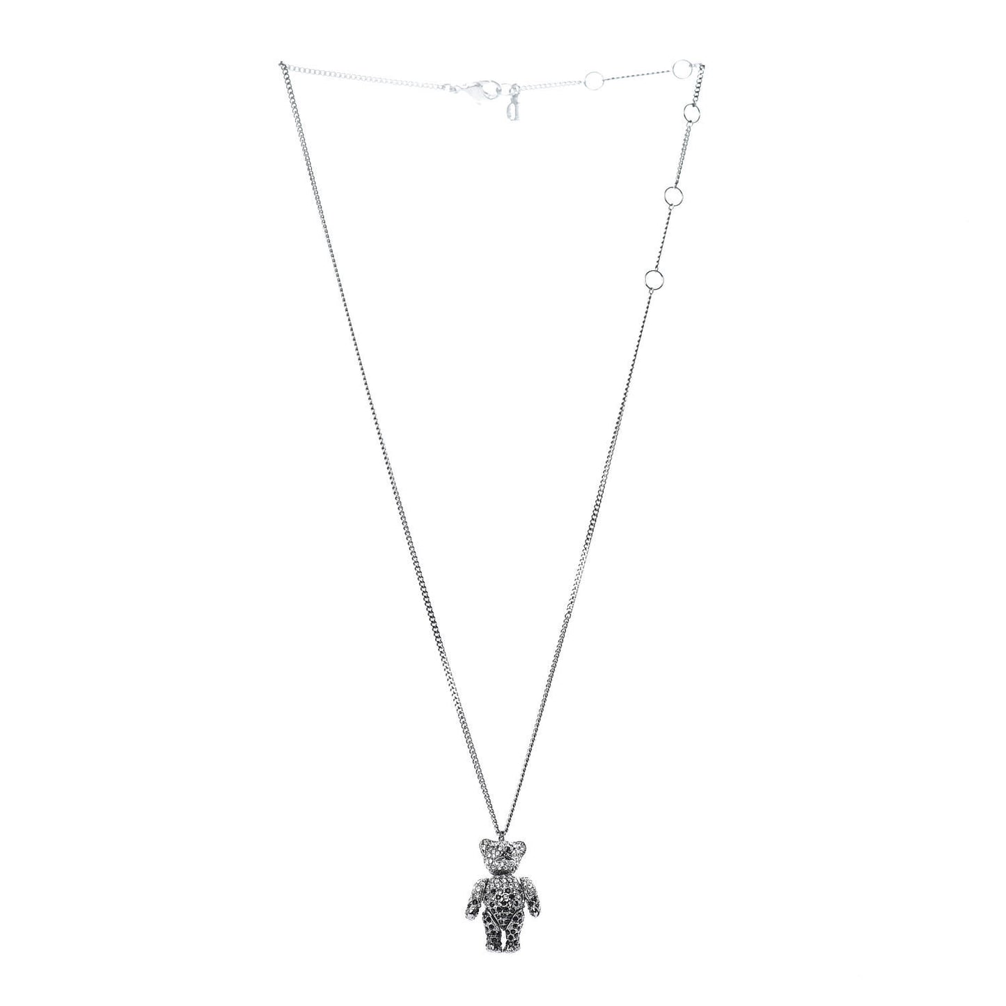 Crystal Teddy Bear Necklace Black