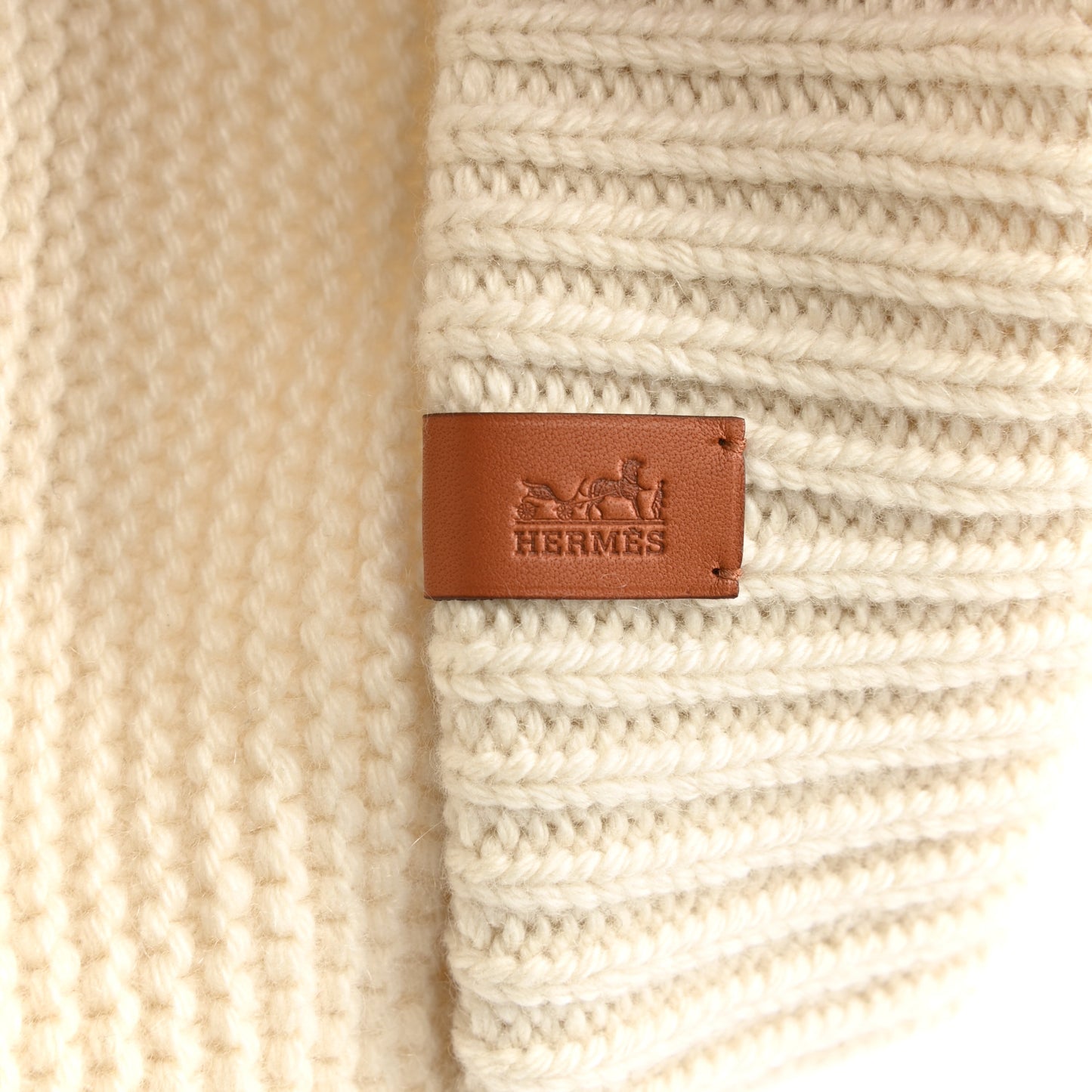 Cashmere Knit Boston Beanie Hat S Blanc Casse