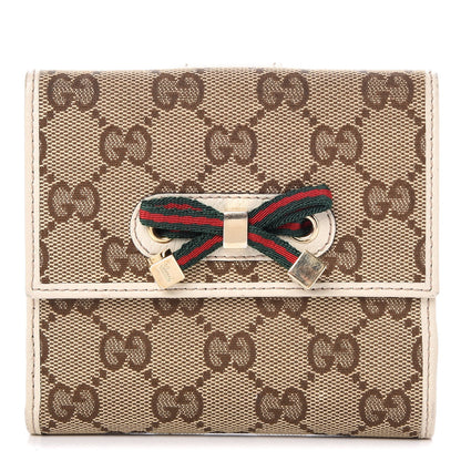 Gucci Monogram Princy Compact French Flap Wallet Off White 1 of 9