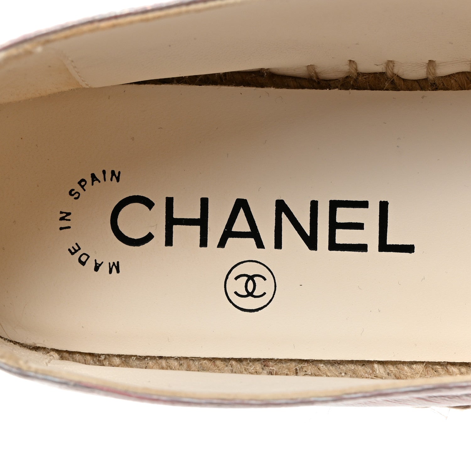 Chanel Laminated Lambskin Grosgrain Embroidered CC Espadrilles 39 Pink Silver Black 6 of 9