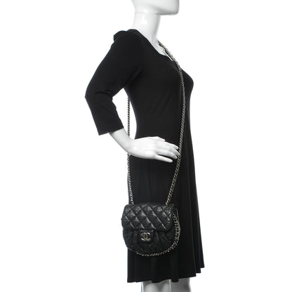 Chanel Washed Lambskin Quilted Mini Chain Around Messenger Black 2 of 13