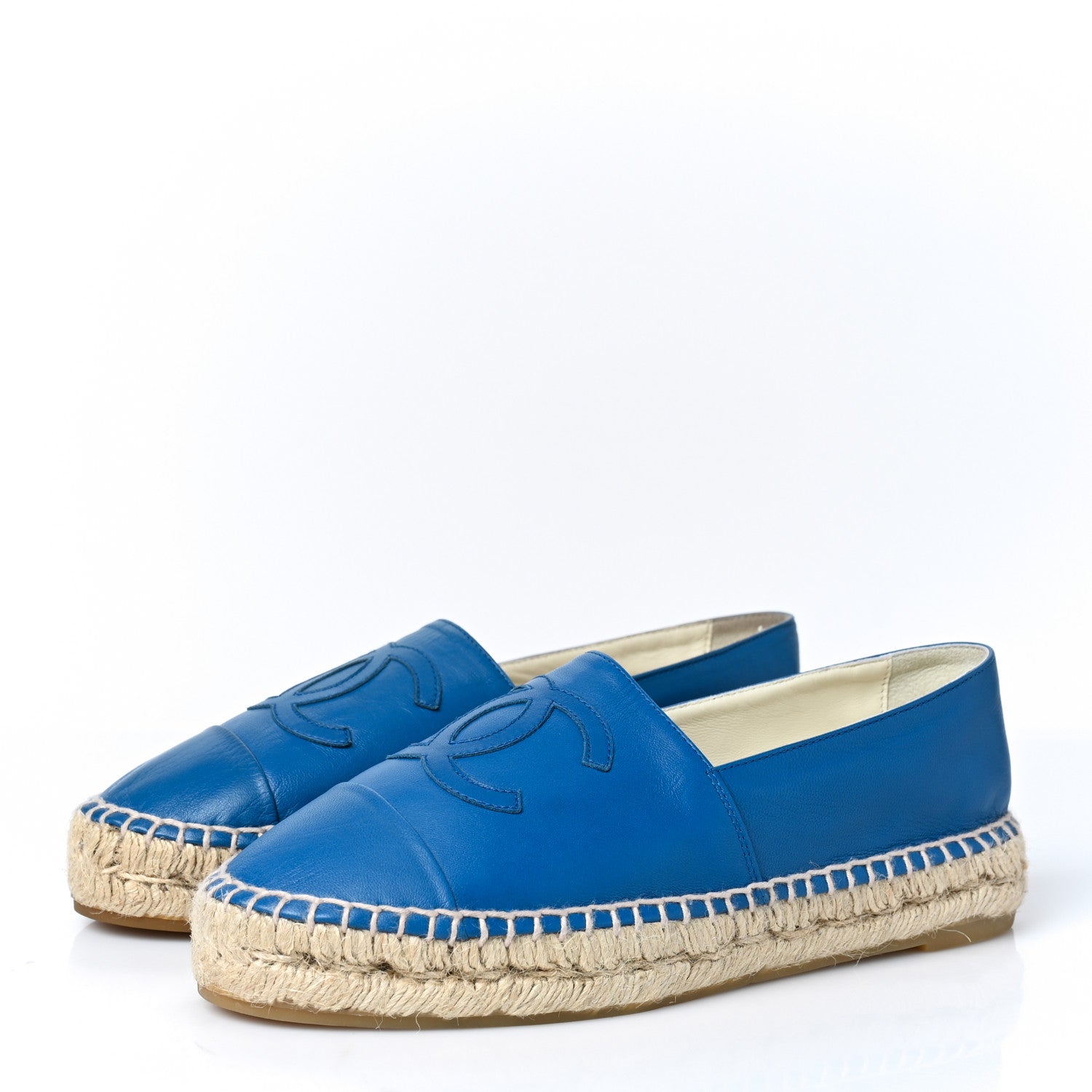 Chanel Lambskin CC Espadrilles 37 Blue 3 of 8