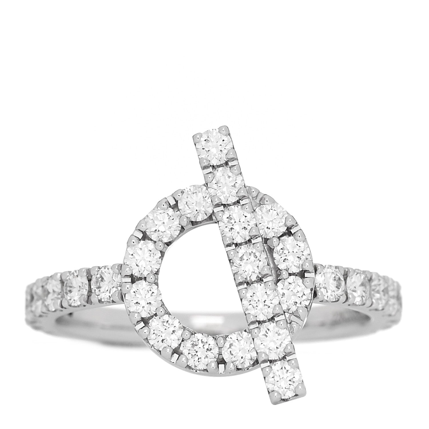 Hermes 18K White Gold Diamond Finesse Ring 52 6 1 of 5