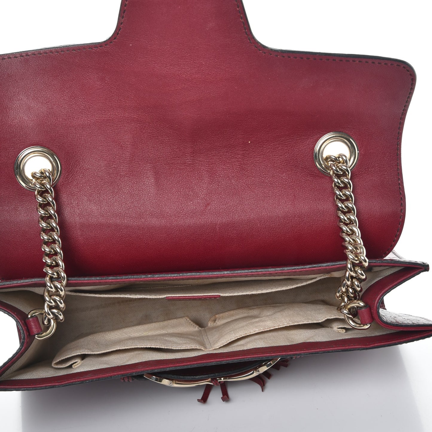 Soft Guccissima Medium Emily Chain Shoulder Bag Classic Ruby