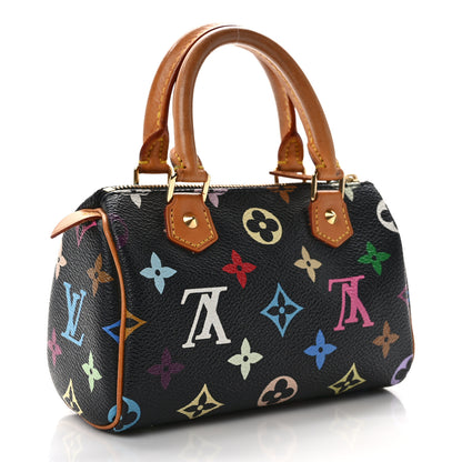 Louis Vuitton Monogram Multicolor Mini Sac HL Speedy Black 3 of 9