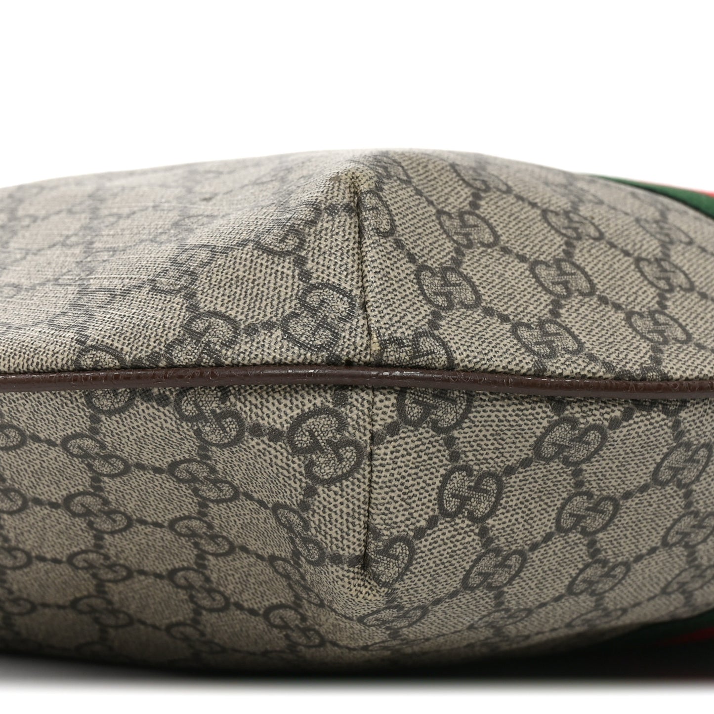 GG Supreme Monogram Web Ophidia Half Moon Hobo Brown