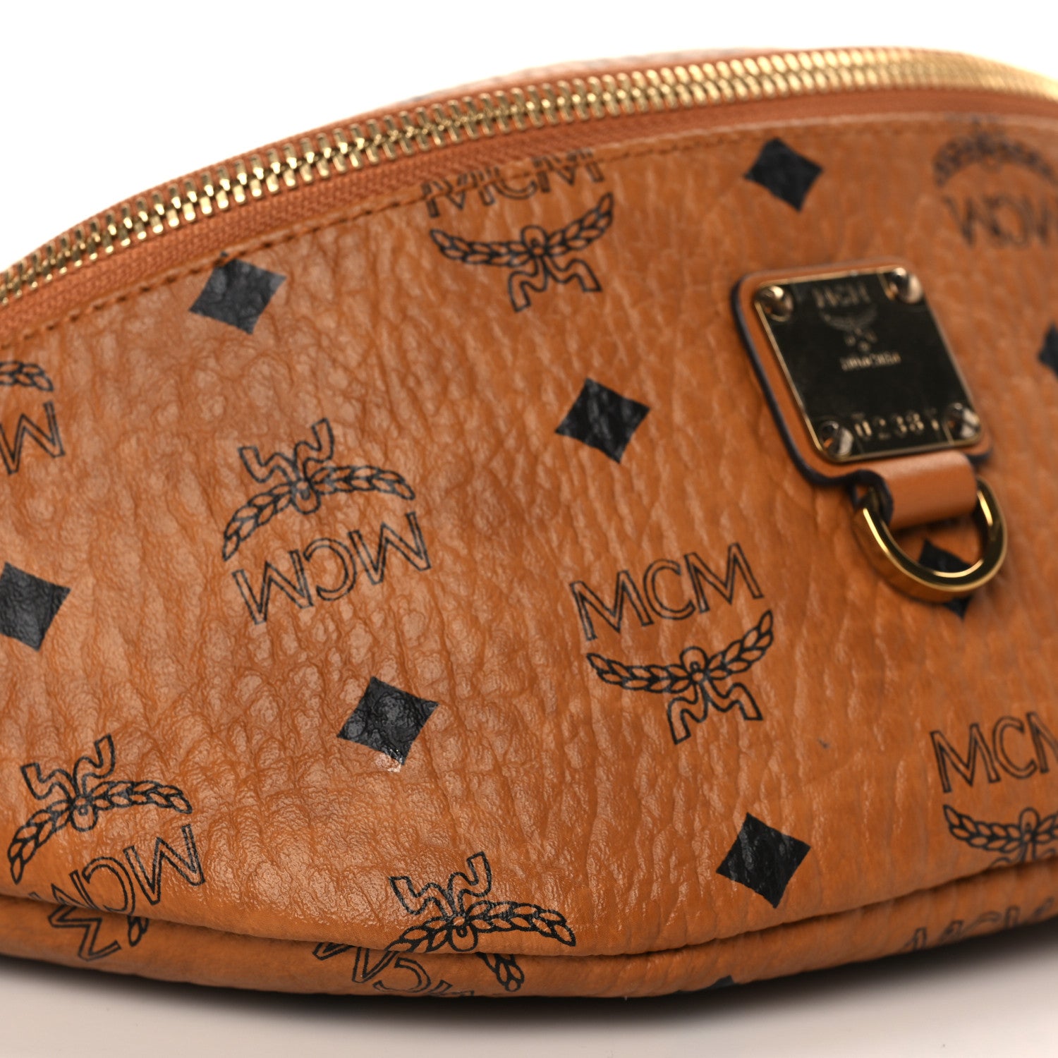MCM Visetos Medium Fusten Belt Bag Cognac 7 of 8