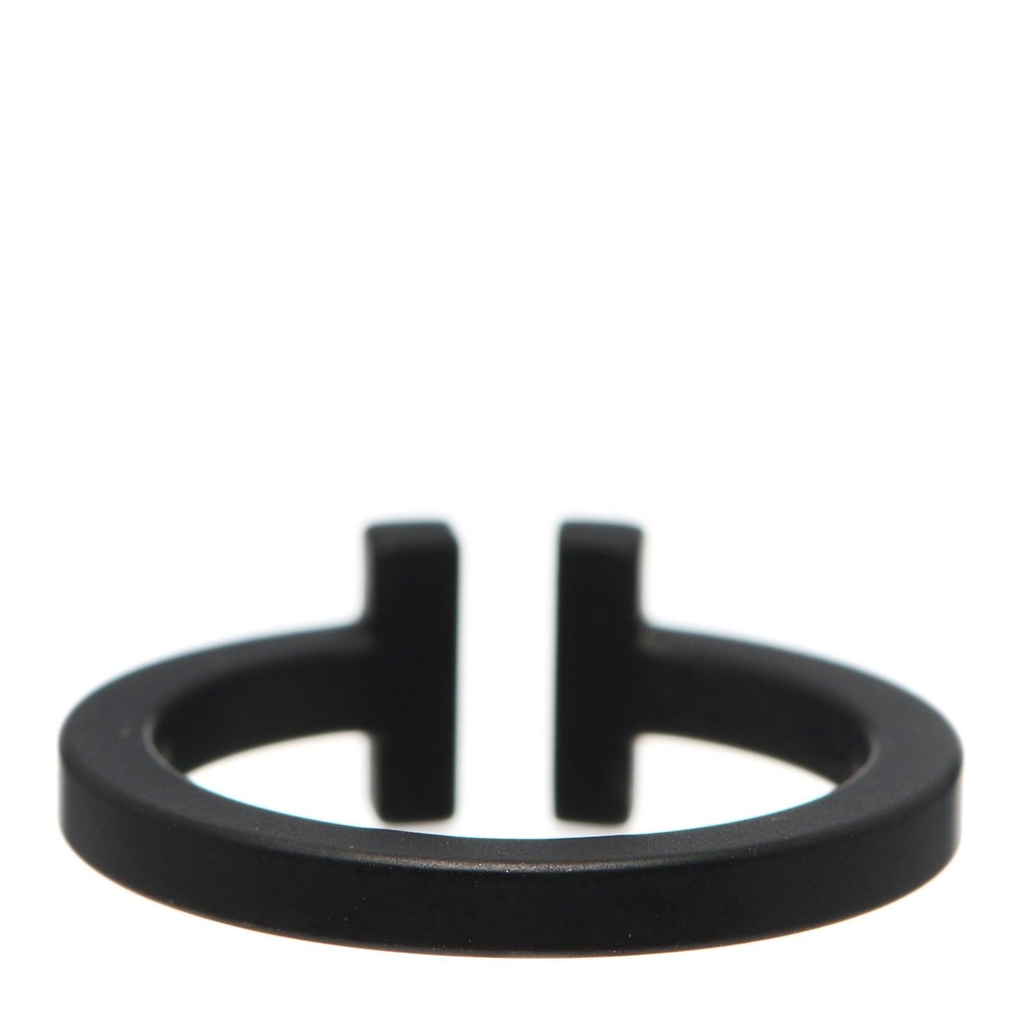Black-Coated Stainless Steel T Square Ring 56 7.5