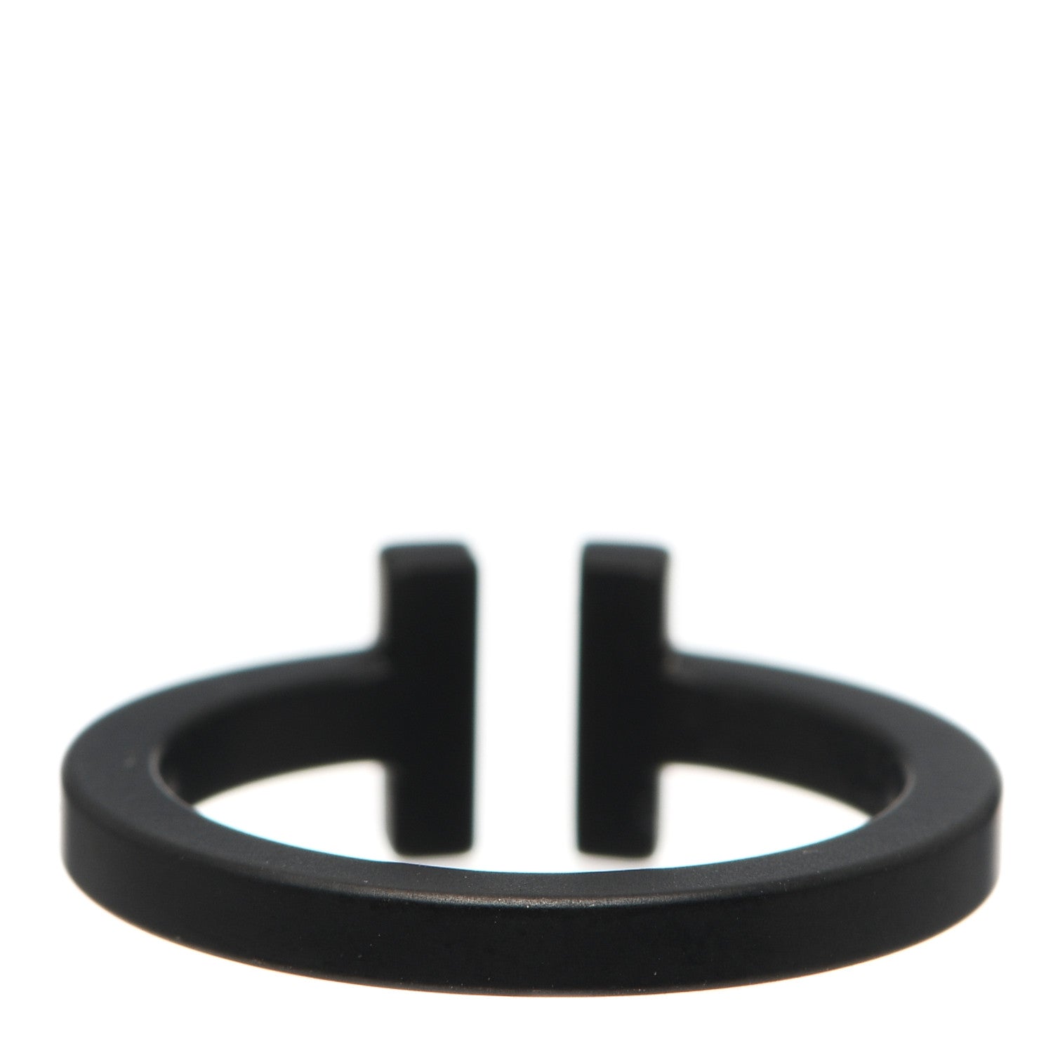 Tiffany Black-Coated Stainless Steel T Square Ring 56 7.5 3 of 5