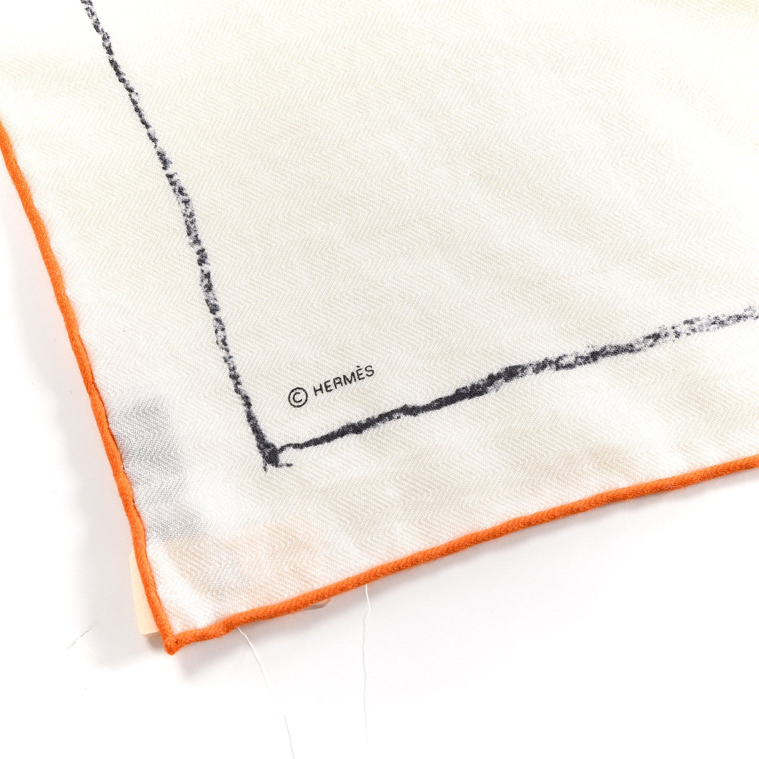 Hermes Cashmere Silk Pirouette au Galop Shawl 140 Blanc Black Gris 3 of 4