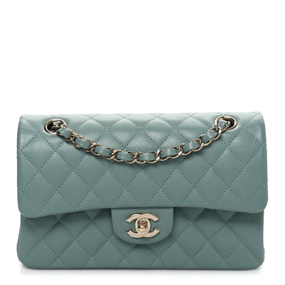 Chanel Caviar Quilted Small Double Flap Light Blue 1 of 10