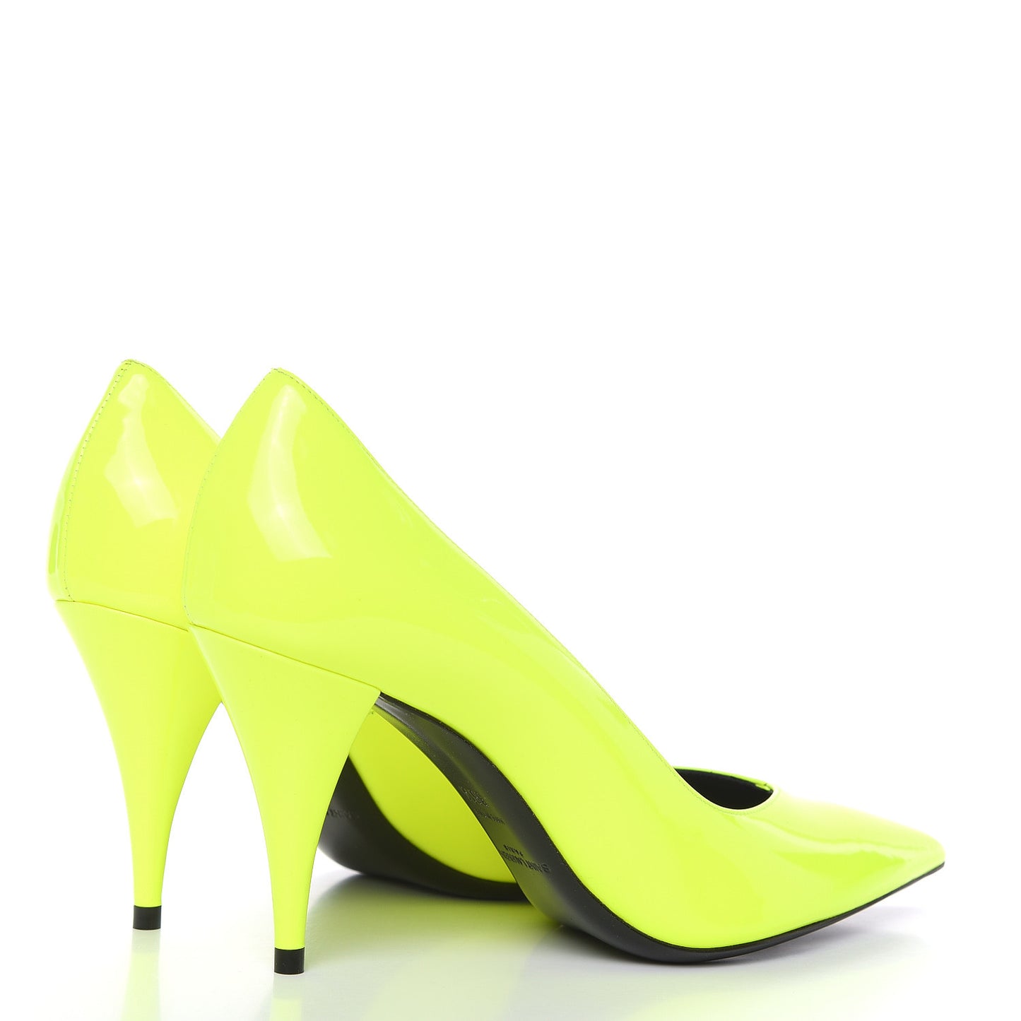 Patent Calfskin Kiki 85 Pumps 36.5 Neon Yellow