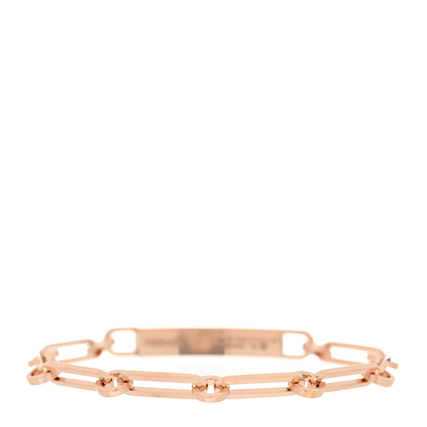 Hermes 18K Rose Gold Diamond Pave PM Kelly Chaine Bracelet SH 2 of 4
