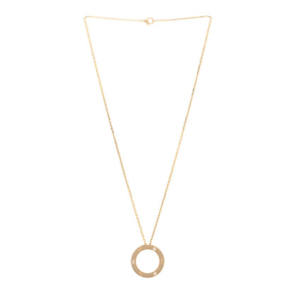 Cartier 18K Yellow Gold 3 Diamonds LOVE Pendant Necklace 3 of 5