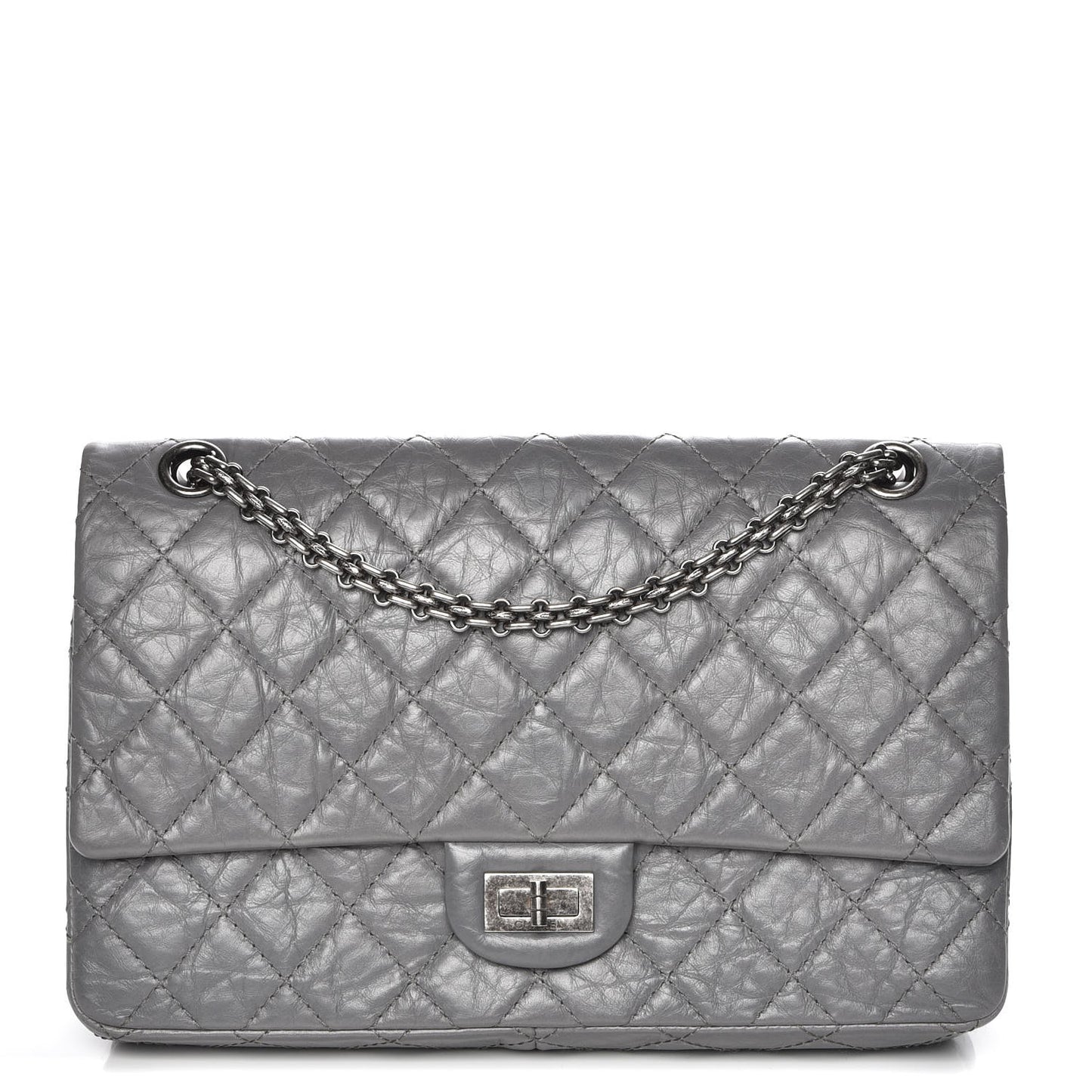 Aged Calfskin Quilted 2.55 Reissue 226 Flap Grey