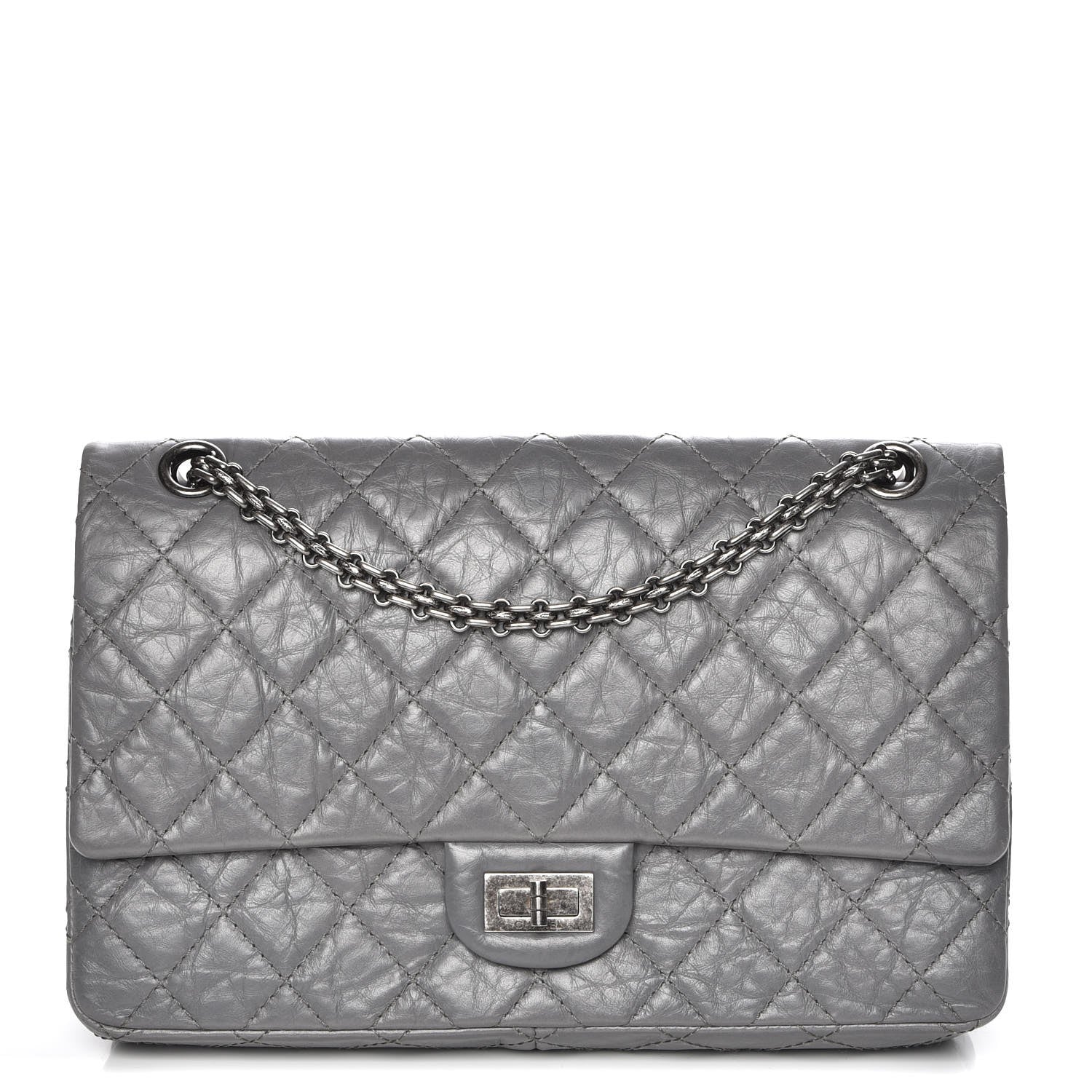 Chanel Aged Calfskin Quilted 2.55 Reissue 226 Flap Grey 1 of 7