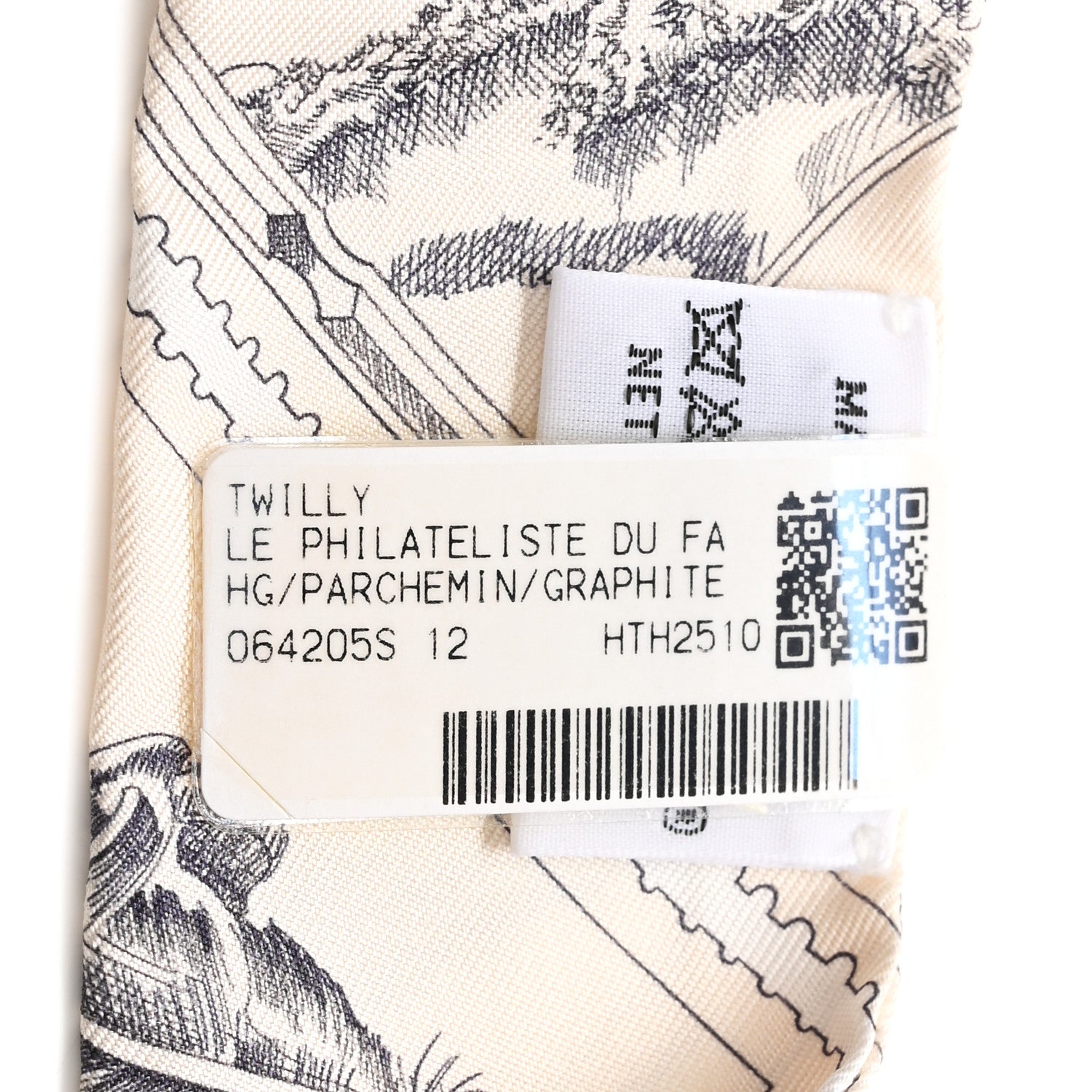 Hermes Silk Le Philateliste Du Faubourg Twilly Parchemin Graphite 4 of 4