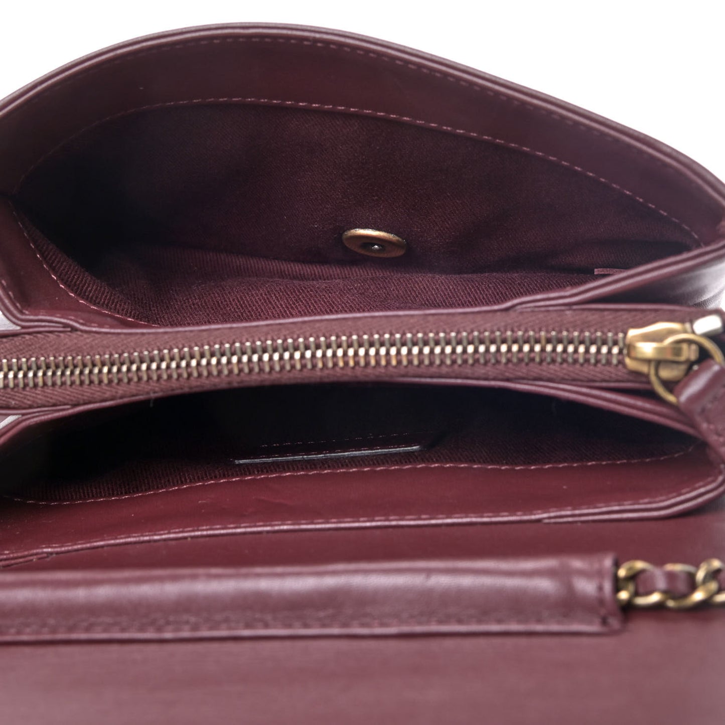 Iridescent Sheepskin Quilted Enamel Top Handle Bag Burgundy