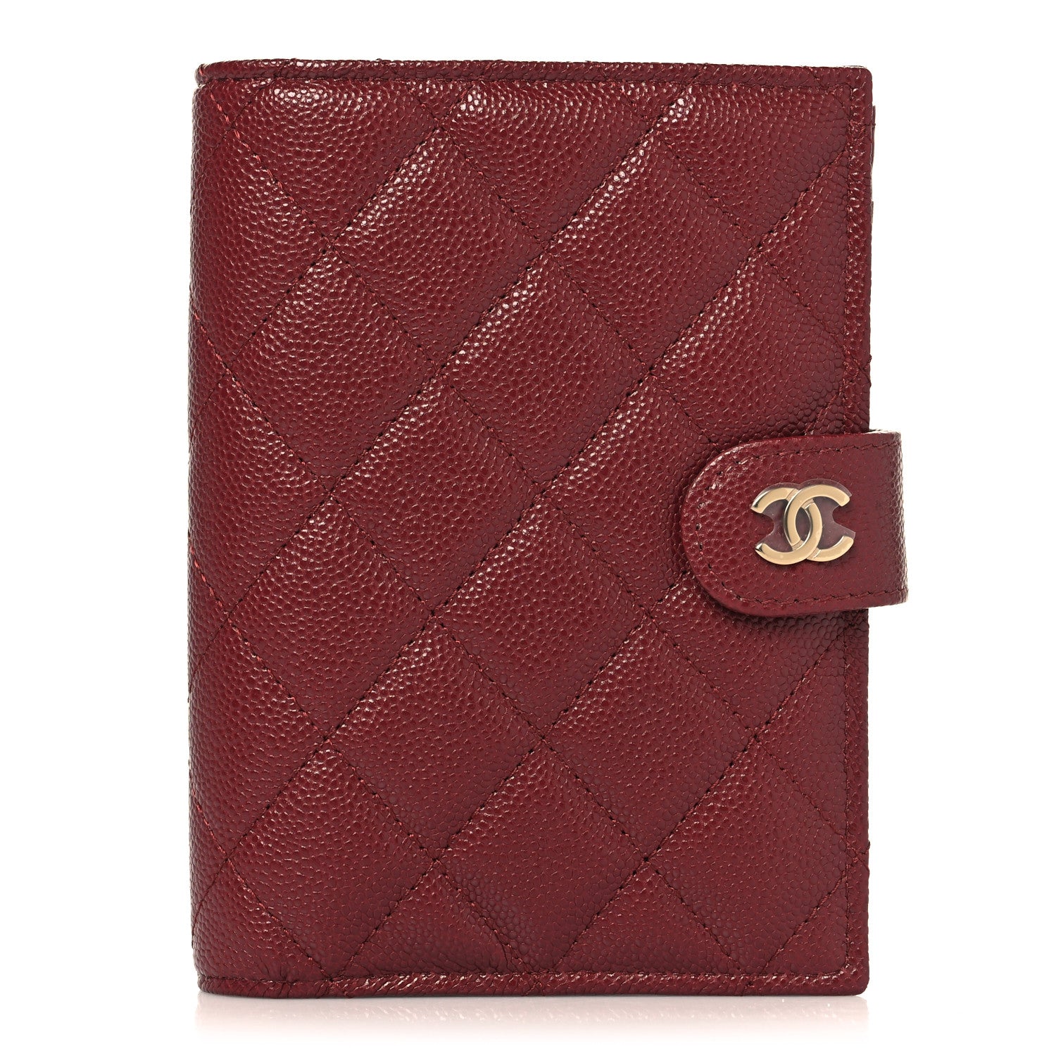 Chanel Caviar Quilted Passport Holder Burgundy 1 of 8