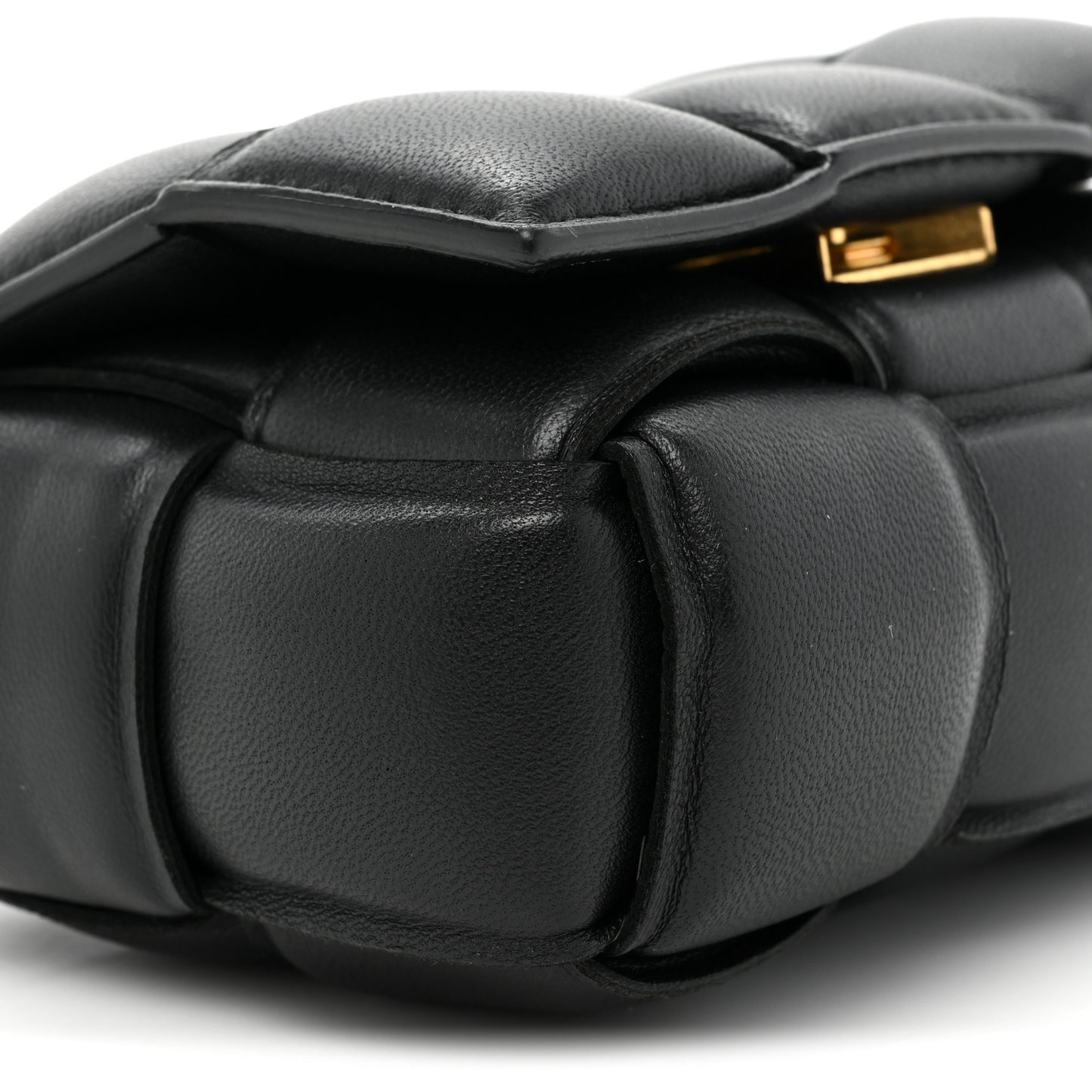 Lambskin Maxi Intreccio Padded Candy Cassette Crossbody Bag Black