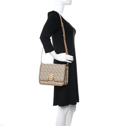 Burberry Calfskin Monogram Medium TB Bag Beige 2 of 10