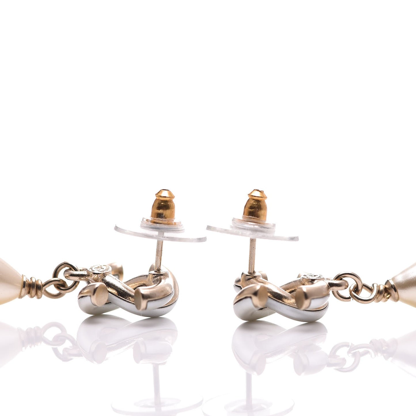 Pearl CC Drop Earrings Pearly White