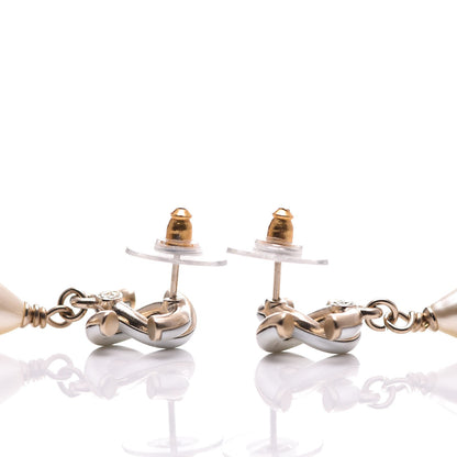 Chanel Pearl CC Drop Earrings Pearly White 3 of 5