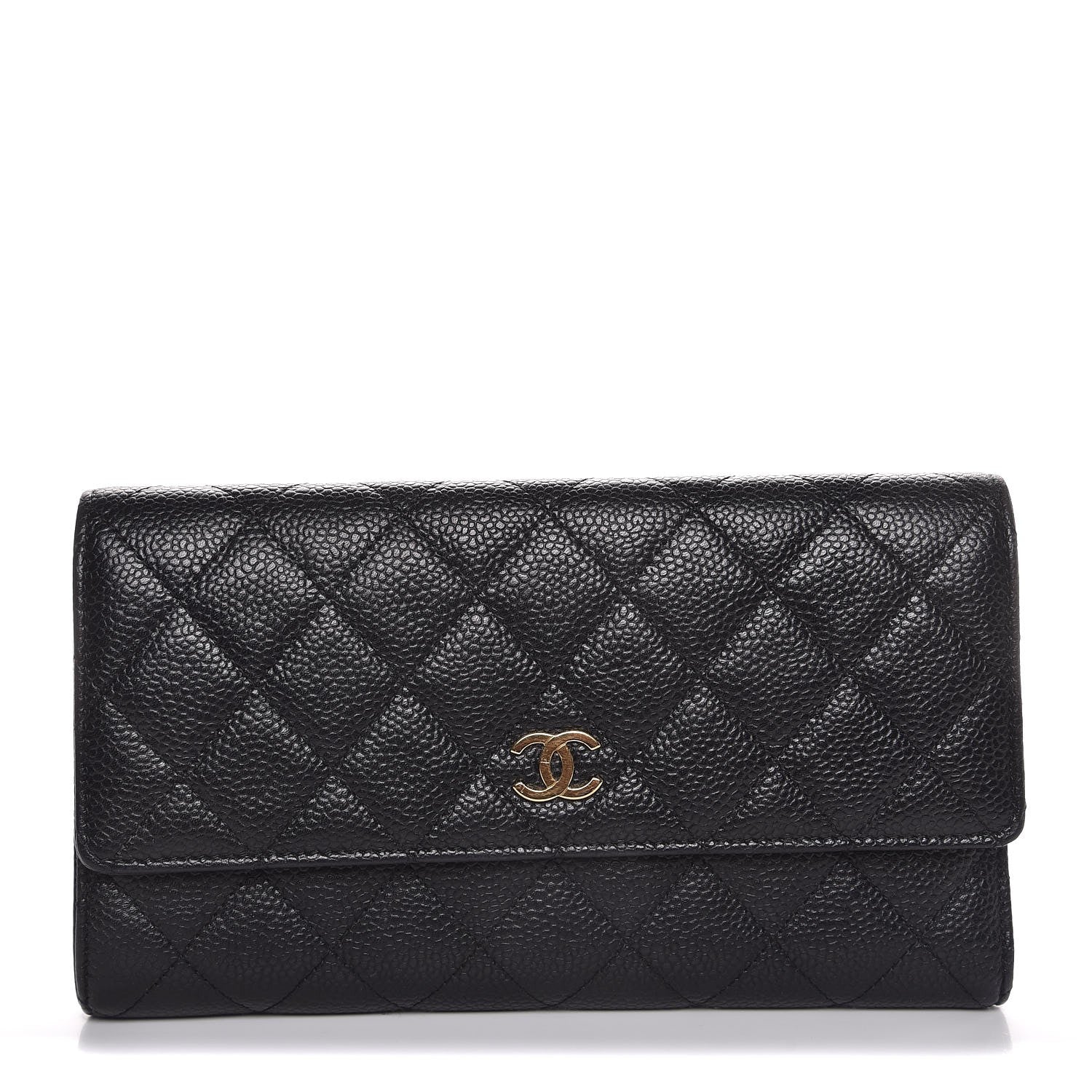 Chanel Caviar Quilted Flap Wallet Black 1 of 8