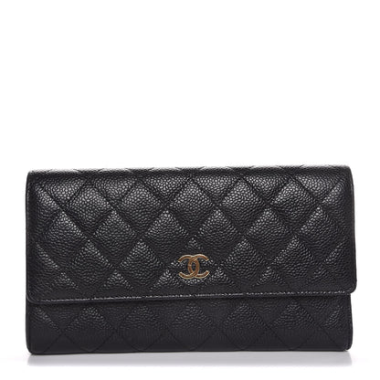 Chanel Caviar Quilted Flap Wallet Black 1 of 8