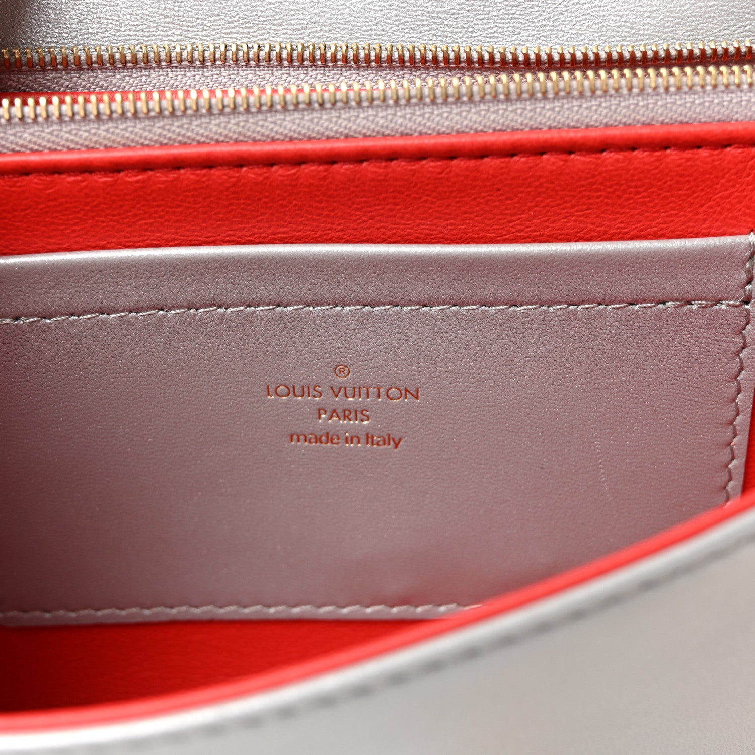 Louis Vuitton Metallic Lambskin Embossed Monogram Pochette Coussin Silver 6 of 10