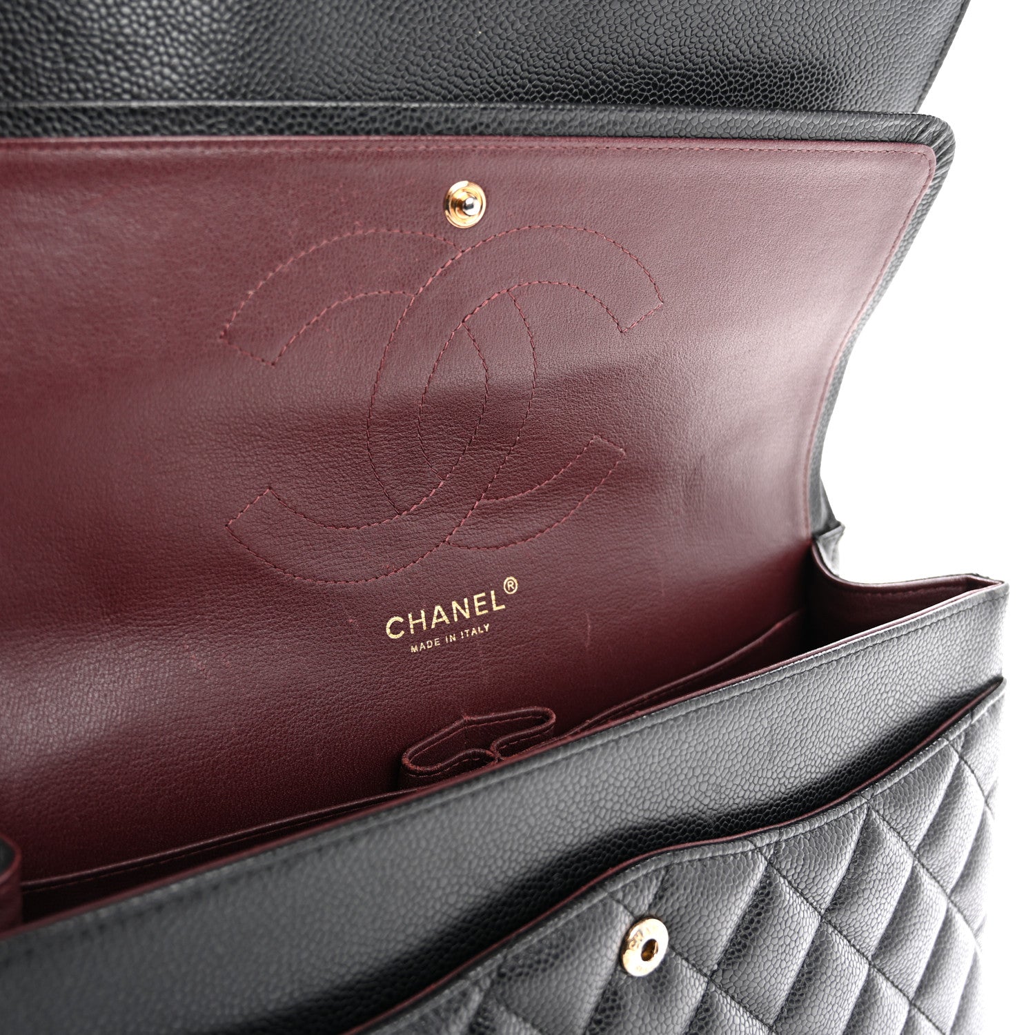 Chanel Caviar Quilted Jumbo Double Flap Black 11 of 15