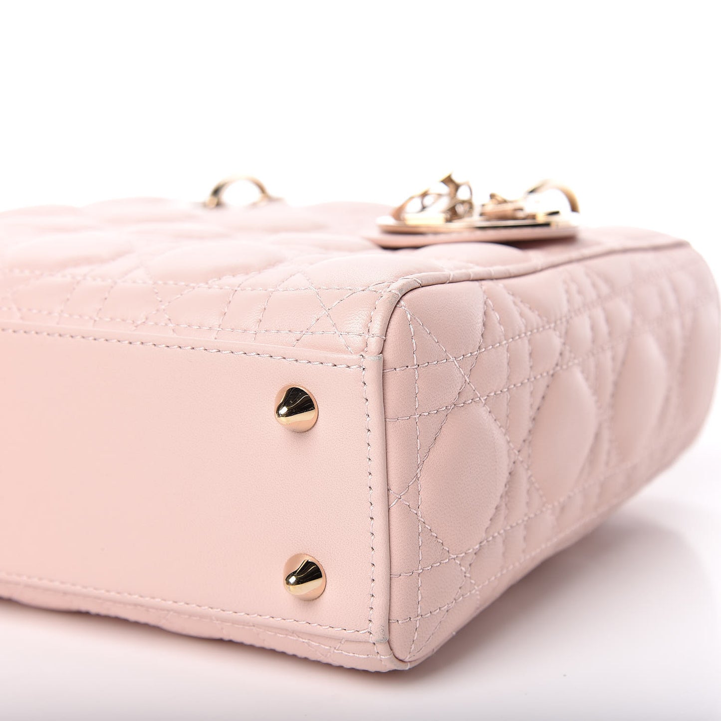 Lambskin Cannage Small Lucky Badges My Lady Dior Pink