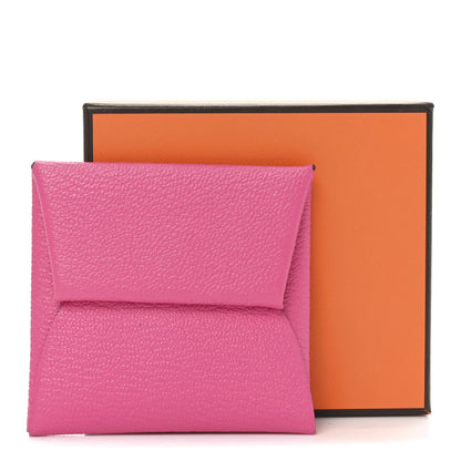 Hermes Chevre Mysore Bastia Coin Purse Rose Pourpre 8 of 8