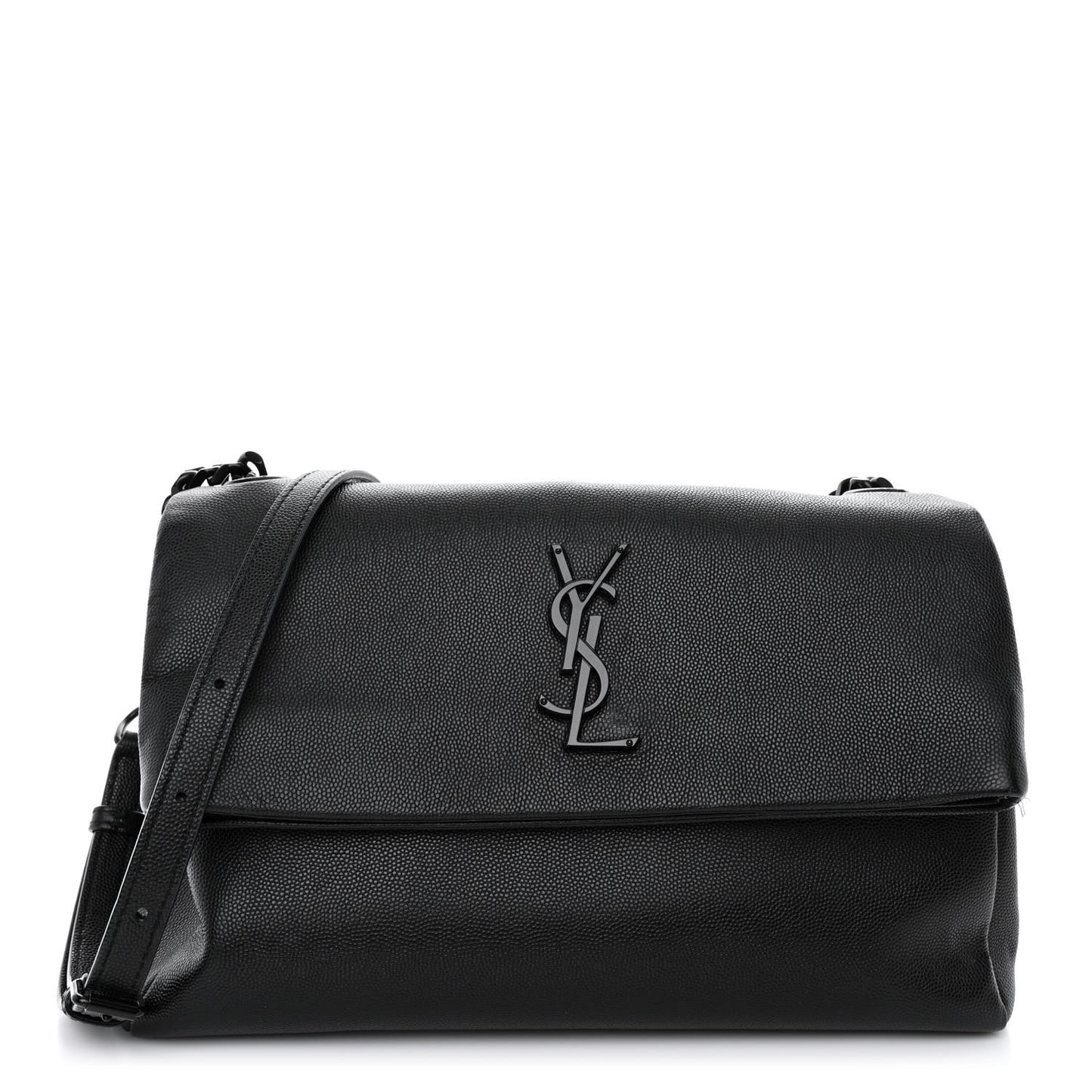 Grain De Poudre Medium West Hollywood Monogram Fold-Over Black